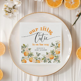 Citrus kleine cutie baby shower sinaasappels servet
