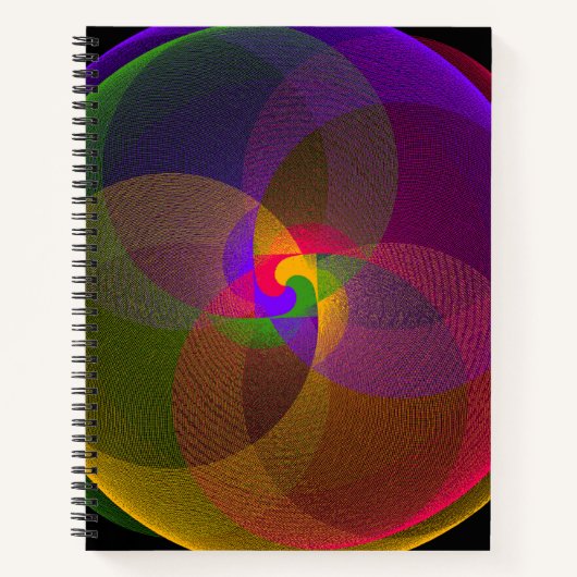 Citrus Kleur Mix Geometrisch Spiraal Notebook Notitieboek (Voorkant)