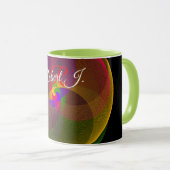 Citrus Kleur Mix Geometrische Koffiemok Mok (Voorkant rechts)