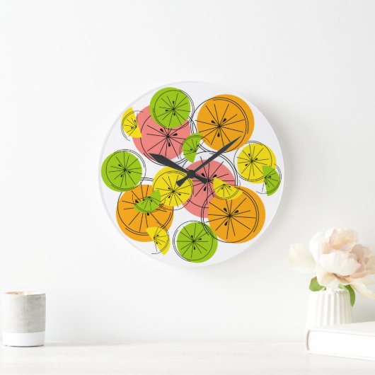 Citrus-klok rond grote klok (Huis)