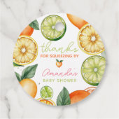 Citrus kreeg echt Waterverf Baby shower Bedankjes Labels (Achterkant)