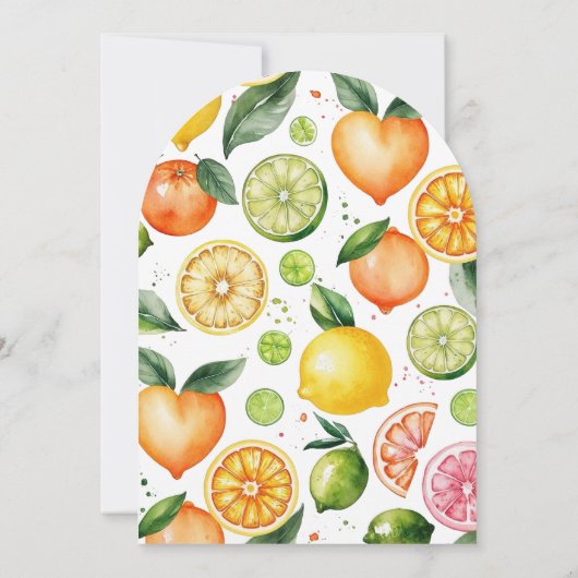 Citrus kreeg echt Waterverf Baby shower Kaart (Achterkant)