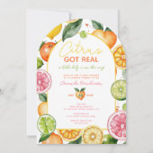 Citrus kreeg echt Waterverf Baby shower Kaart (Voorkant)
