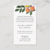 Citrus Lange afstand baby shower invoegen Informatiekaartje (Voorkant)
