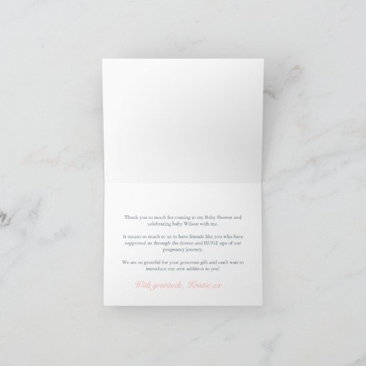 Citrus Lemmetjes Roze Baby Shower of Bruiloft Bedankkaart (Binnen)