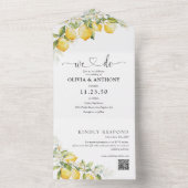 Citrus Lemon All in One Trouw Uitnodiging (Binnen)