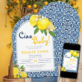 Citrus Lemon Amalfi Coast Baby shower Kaart