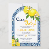 Citrus Lemon Amalfi Coast Baby shower Kaart (Voorkant)