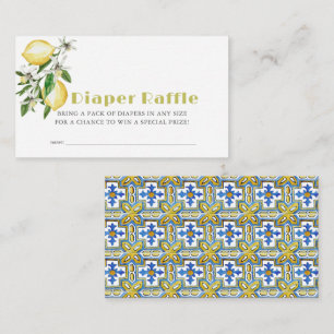 Citrus Lemon Baby Luier Raffle Ticket Informatiekaartje