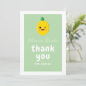 Citrus Lemon Baby shower Bedankkaart (Staand voorkant)