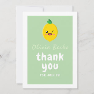 Citrus Lemon Baby shower Bedankkaart