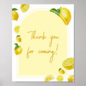Citrus Lemon Baby shower Bedankt voor uw komst Poster (Voorkant)