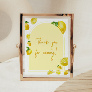 Citrus Lemon Baby shower Bedankt voor uw komst Poster