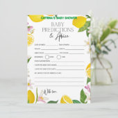 Citrus Lemon Baby shower - bewerkbare naam, 5x7 Kaart (Staand voorkant)