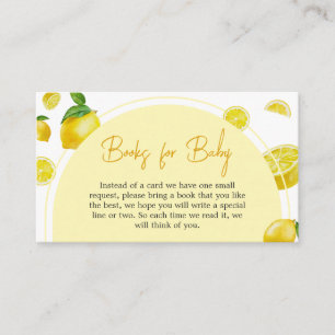 Citrus Lemon Baby shower Boeken voor Baby Informatiekaartje