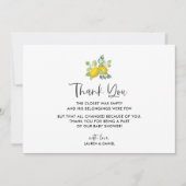 Citrus Lemon Baby shower Dank u Kaarten (Voorkant)