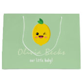 Citrus Lemon Baby shower Groot Cadeauzakje (Voorkant)