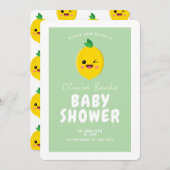 Citrus Lemon Baby shower Kaart (Voorkant / Achterkant)