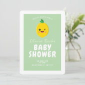 Citrus Lemon Baby shower Kaart (Staand voorkant)