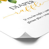 Citrus Lemon Baby shower Luier Raffle Game Poster (Hoek)