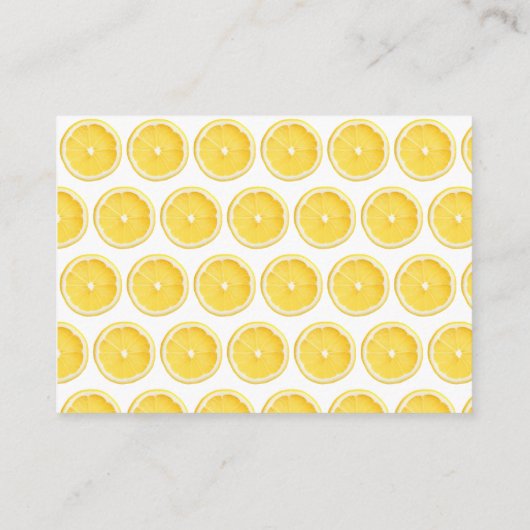 Citrus Lemon Baby shower Luier Raffle Informatiekaartje (Achterkant)