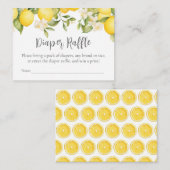 Citrus Lemon Baby shower Luier Raffle Informatiekaartje (Voorkant / Achterkant)