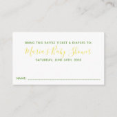 Citrus Lemon Baby shower Luier Raffle Ticket Informatiekaartje (Achterkant)