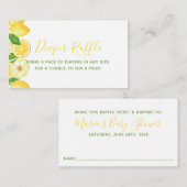 Citrus Lemon Baby shower Luier Raffle Ticket Informatiekaartje (Voorkant / Achterkant)