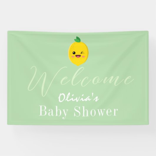 Citrus Lemon Baby shower Spandoek (Horizontaal)