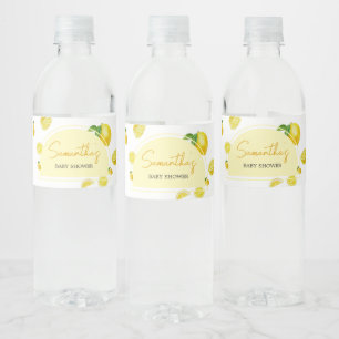 Citrus Lemon Baby shower Waterfles Etiket