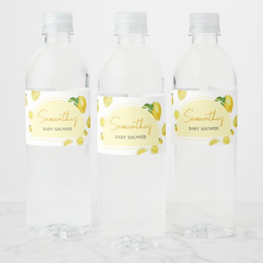 Citrus Lemon Baby shower Waterfles Etiket (Flessen)