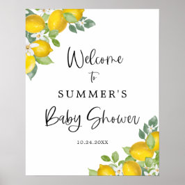Citrus Lemon Baby Shower Welcome Sign Poster