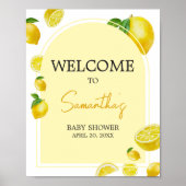 Citrus Lemon Baby shower Welkom Poster (Voorkant)