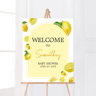 Citrus Lemon Baby shower Welkom Poster