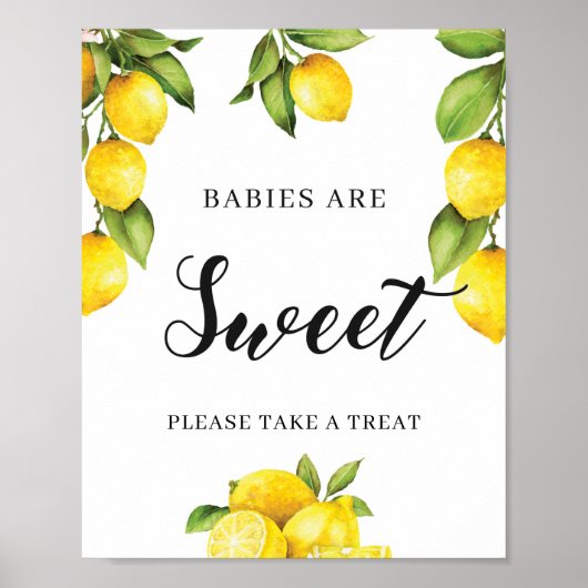Citrus Lemon baby's zijn een lekker teken voor Bab Poster (Voorkant)