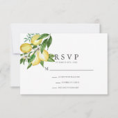 Citrus Lemon Bloemen Waterverf RSVP (Voorkant)