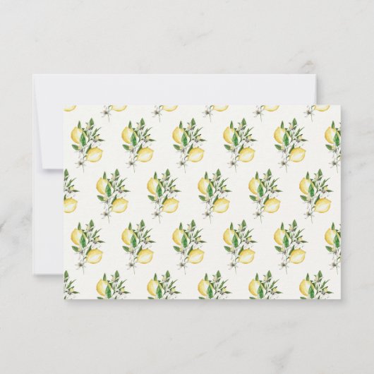 Citrus Lemon Bloemen Waterverf RSVP (Achterkant)