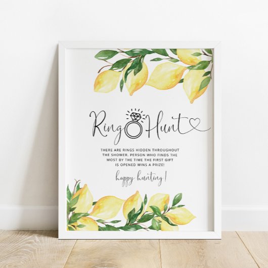 Citrus Lemon Bloemenring Hunt Vrijgezellenfeest sp Poster