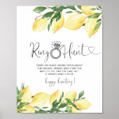 Citrus Lemon Bloemenring Hunt Vrijgezellenfeest sp Poster (Voorkant)