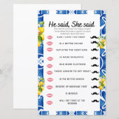 Citrus Lemon Blue Tegel Vrijgezellenfeest spel (Voorkant / Achterkant)