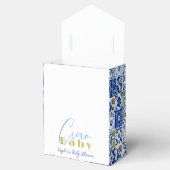 Citrus Lemon Blue Tegel Waterverf Bedankdoosjes (Geopend)