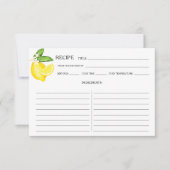 Citrus Lemon Botanical Recipe Card (Voorkant)