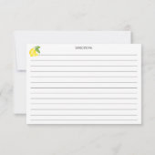 Citrus Lemon Botanical Recipe Card (Achterkant)