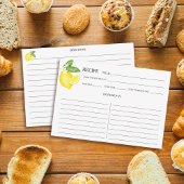 Citrus Lemon Botanical Recipe Card