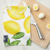 Citrus Lemon Botanische Monogram Theedoek (Quarter Fold)