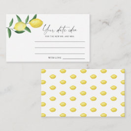 Citrus Lemon - Datum nachtelijke ideeën \ Datum ja Informatiekaartje