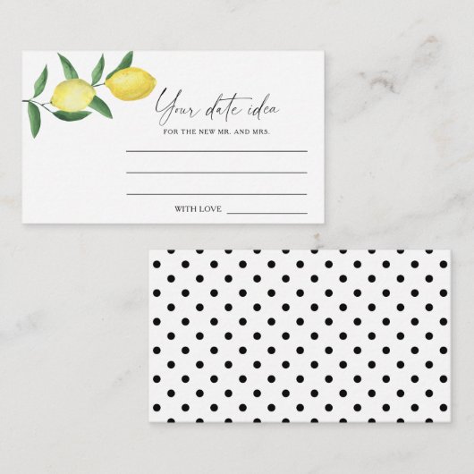 Citrus Lemon - Datum nachtelijke ideeën \ Datum ja Informatiekaartje (Voorkant / Achterkant)