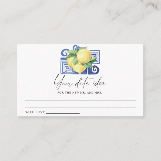 Citrus Lemon - Datum nachtelijke ideeën \ Datum ja Informatiekaartje (Voorkant)