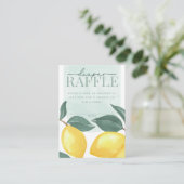 Citrus Lemon Diaper en Wipes Raffle Kaart invoegen (Staand voorkant)