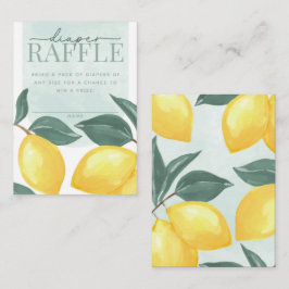 Citrus Lemon Diaper en Wipes Raffle Kaart invoegen